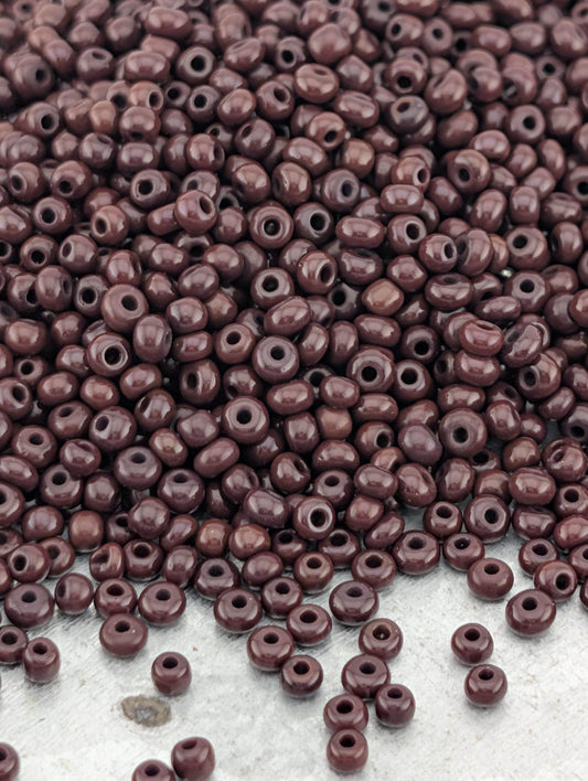 Preciosa Seed Beads - Opaque Dark Brown Size 11/0 | Premium Glass Bead Package