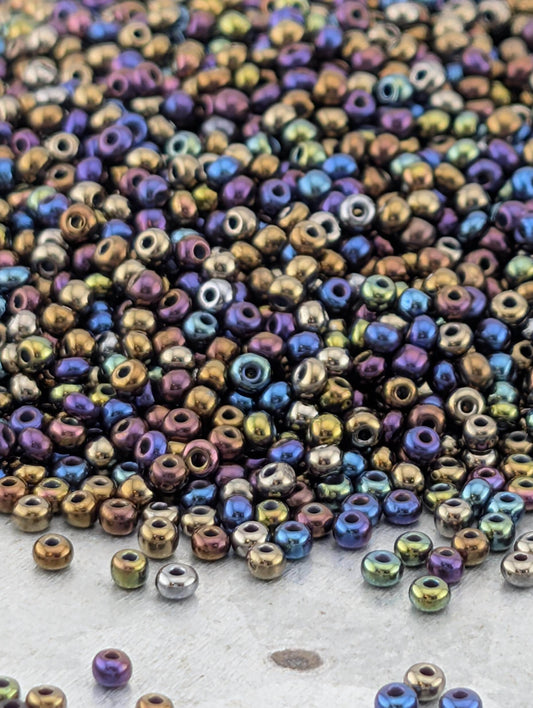 Preciosa Seed Beads - Opaque Blue Iris Glass Size 10/0 | 15g Pack | Jewelry Making