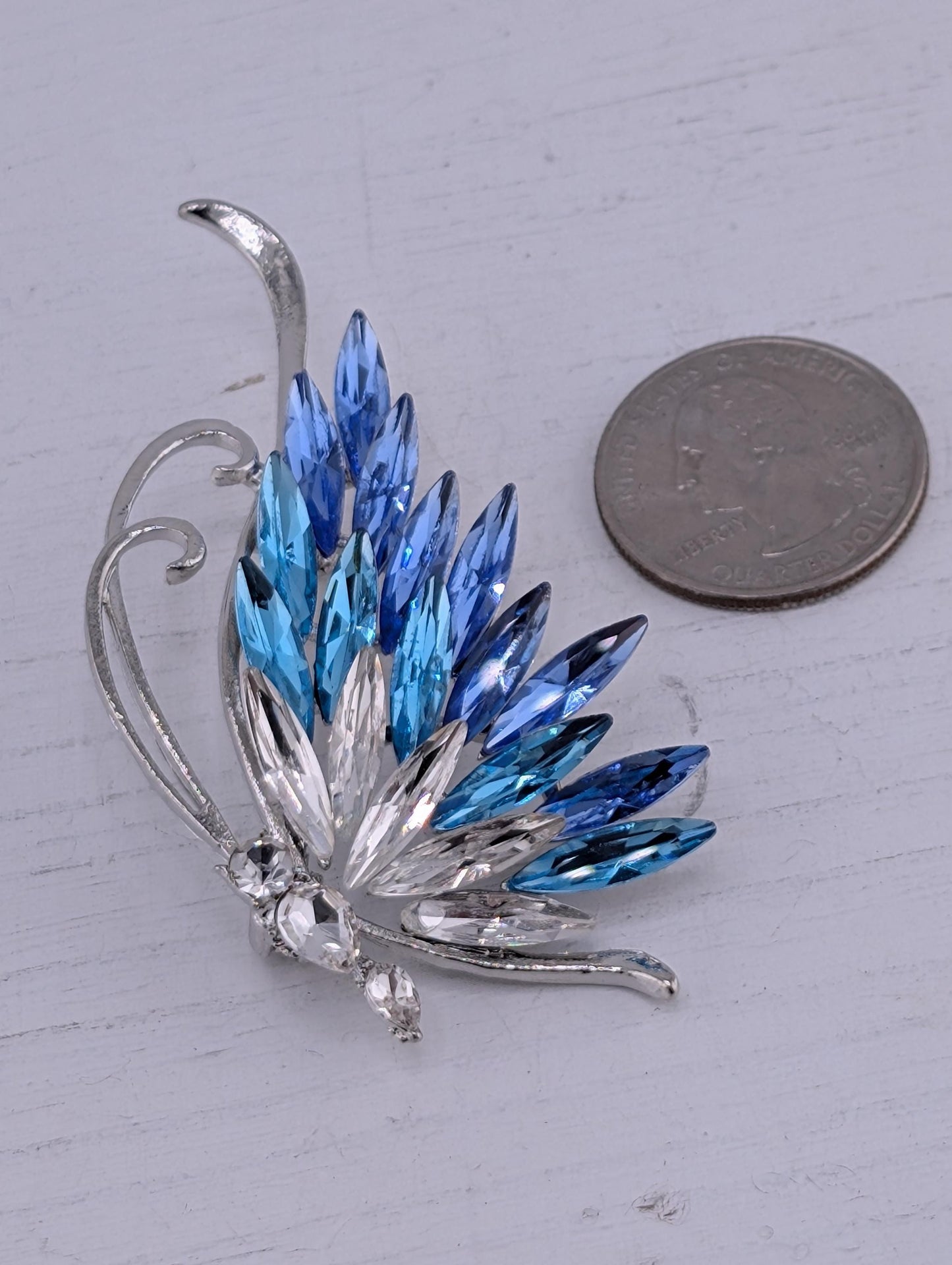 Butterfly Brooch - Purple Blue Rhinestones Decorative Pin | Elegant Jewelry Accessory