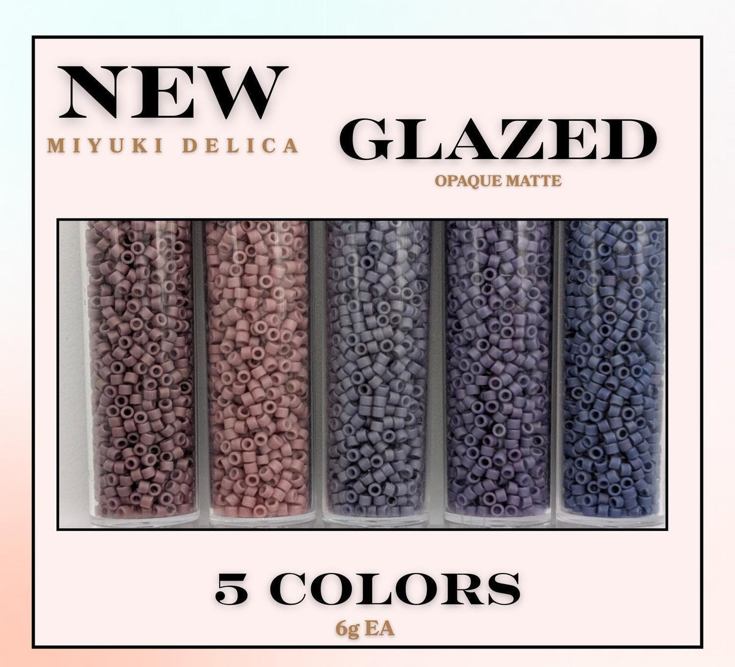 Delica Bead Set - Six Color Matte Glazed Seed Beads for Jewelry Making