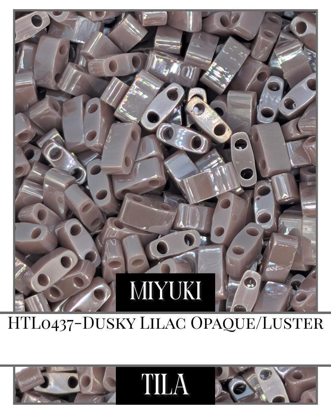 Miyuki Tila Beads – Dusky Lilac Half Tila Beads 7.5g Opaque Luster Rectangle