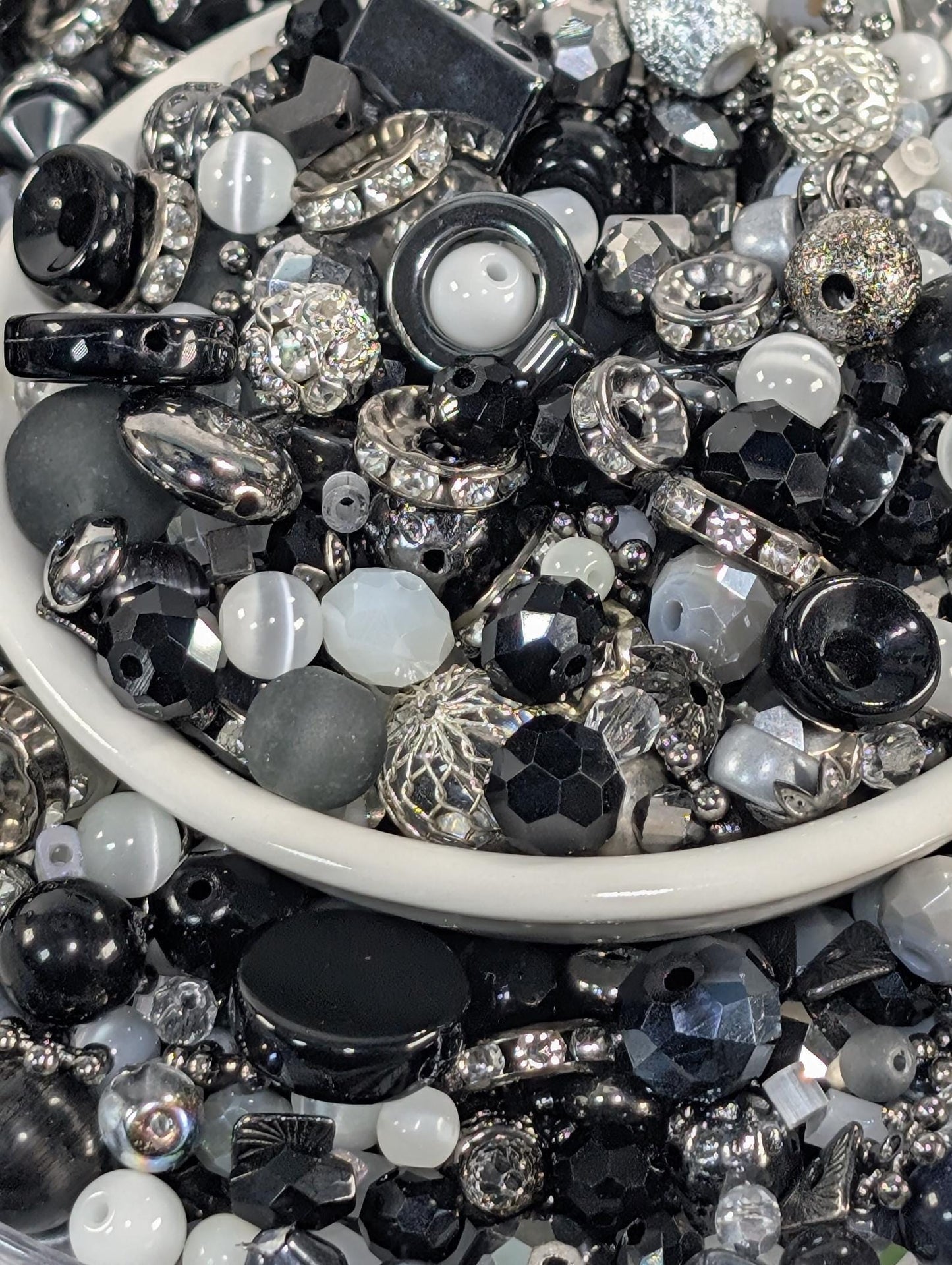Glass Bead Soup Mix - Colorful Mixed Glass Beads with Unique Faceted Textures