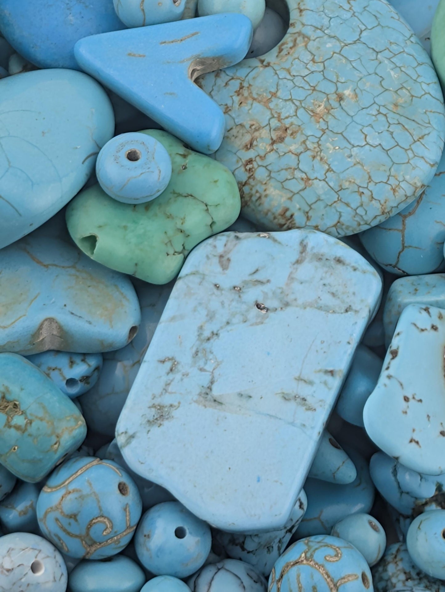 Turquoise Gemstone Beads - Howlite & Wagnerite Mix | Natural Jewelry Supplies