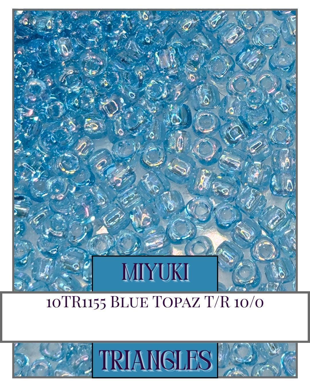 Miyuki Triangle Beads - Blue Topaz Seed Beads Size 10/0 Translucent Rainbow