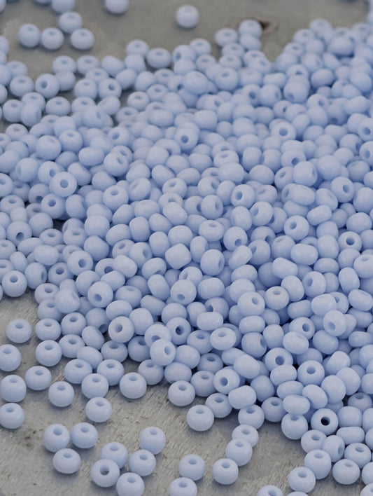Preciosa Seed Beads Opaque Light Blue Size 10/0 – 15g Czech Glass Beads Package