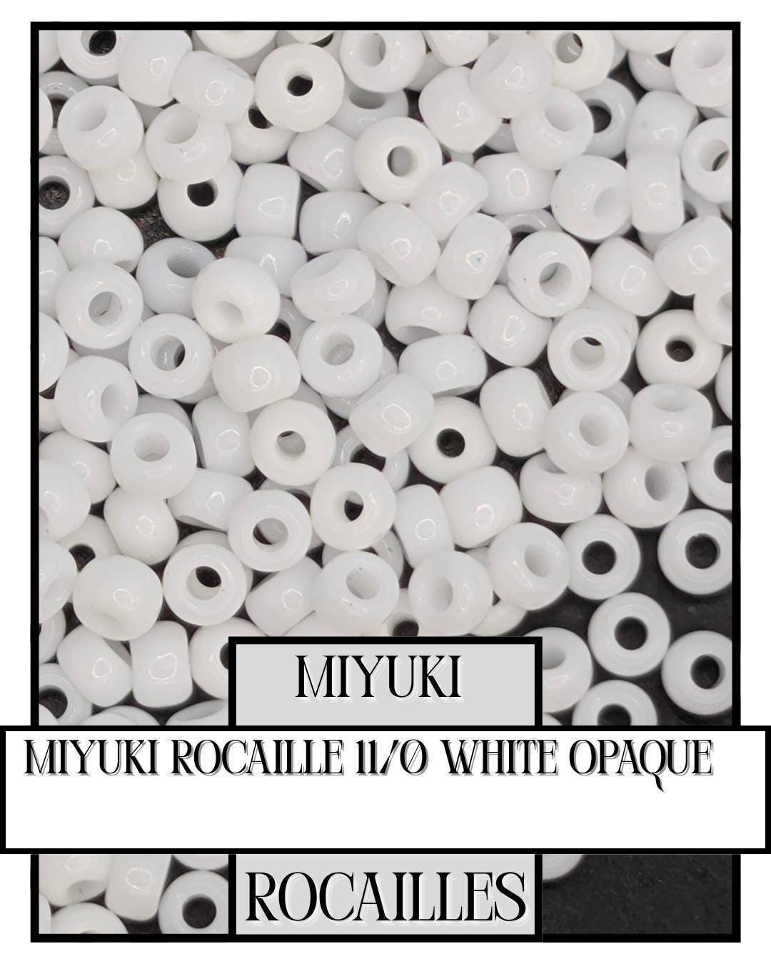 Miyuki Rocaille Beads White Opaque 8/0 Size – Uniform Seed Beads for Jewelry Making