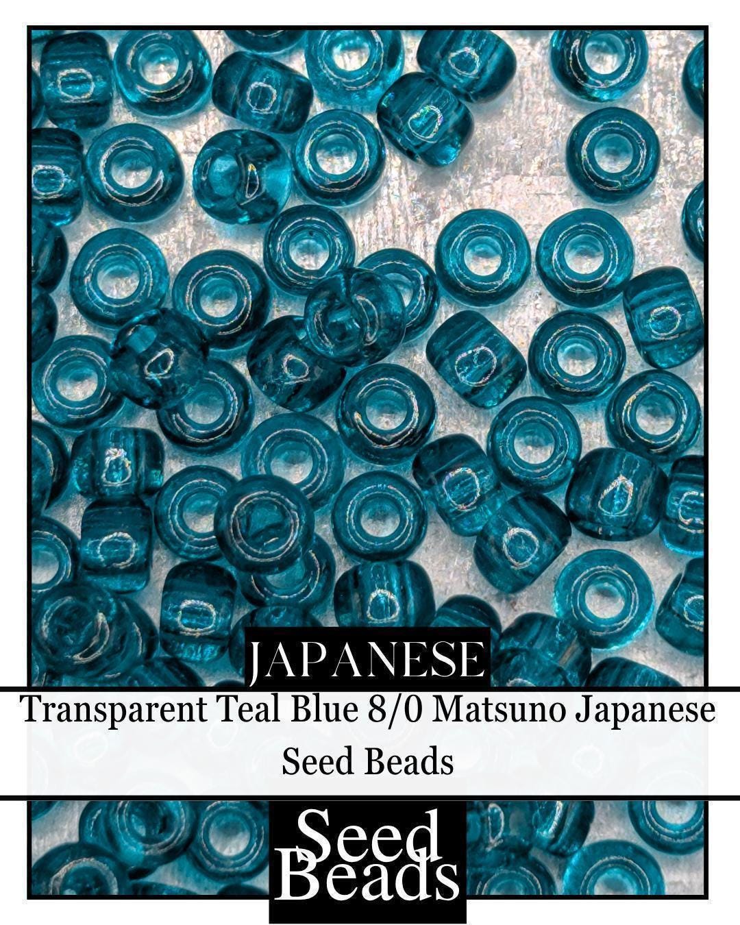 Transparent Teal Seed Beads – Japanese 8/0 Frosted Matsuno Dynamites Beads 15g