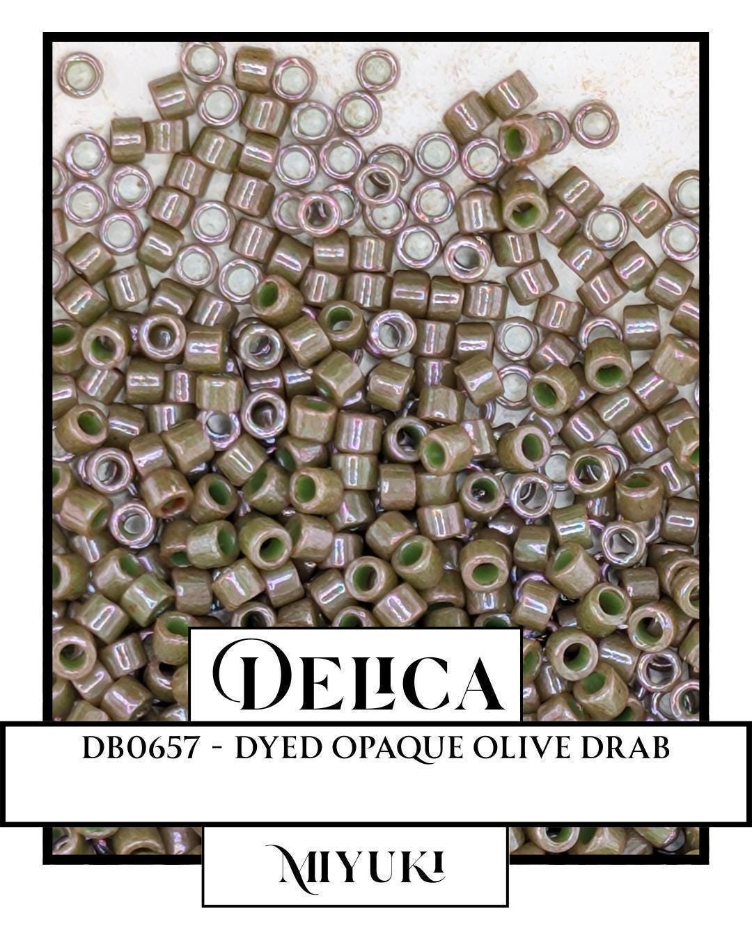 Miyuki Delica Beads | Japanese Glass Seed Beads Size 11/0 in Dark Olive for Bead Crafting