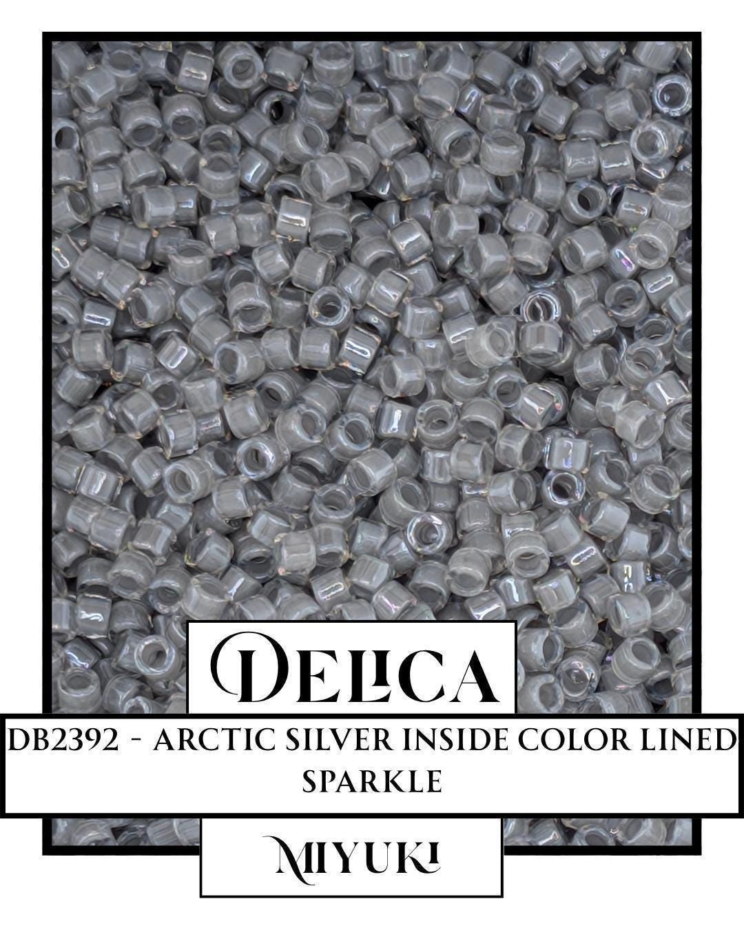 Miyuki Delica Beads - Arctic Silver 11/0 Color Lined Sparkle | Premium Seed Beads 7g