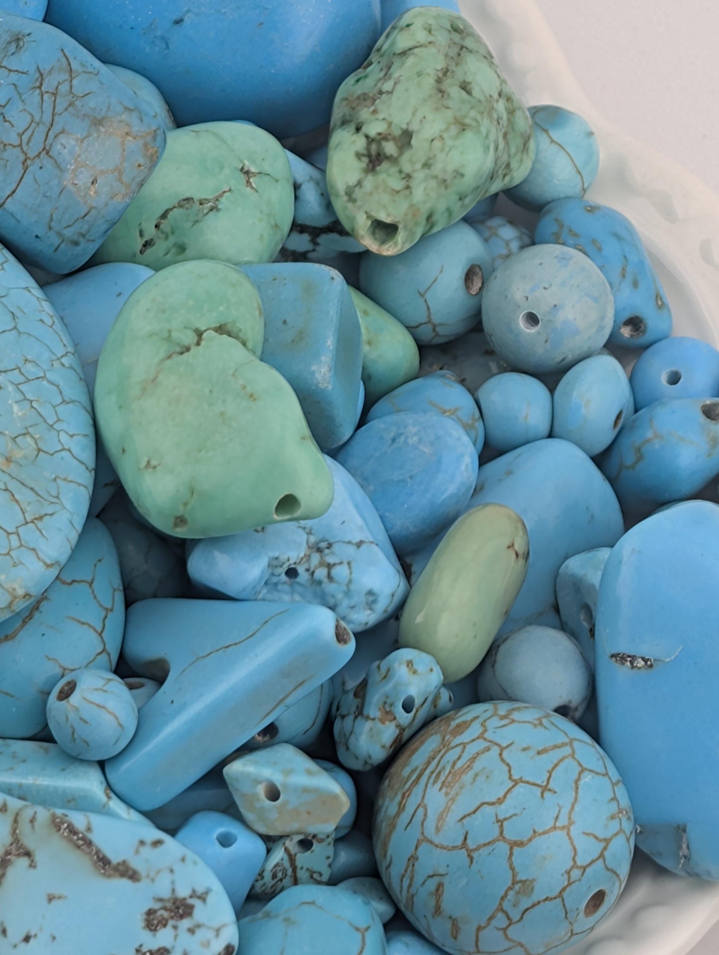 Turquoise Gemstone Beads - Howlite & Wagnerite Mix | Natural Jewelry Supplies
