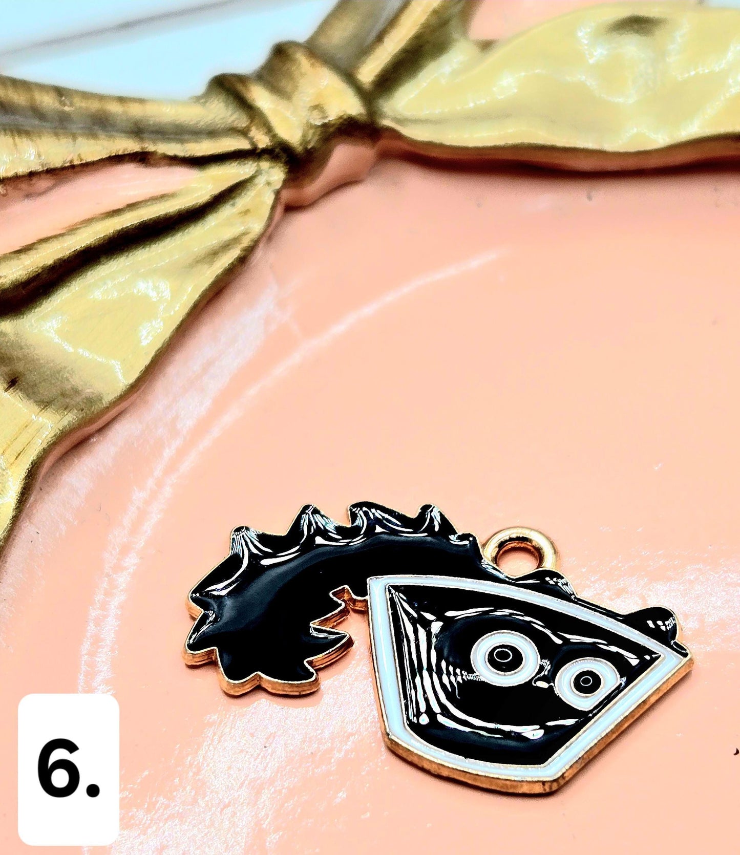Gold Plated Kitty Charms - Set of 6 DIY Jewelry Charms with Shine Finish