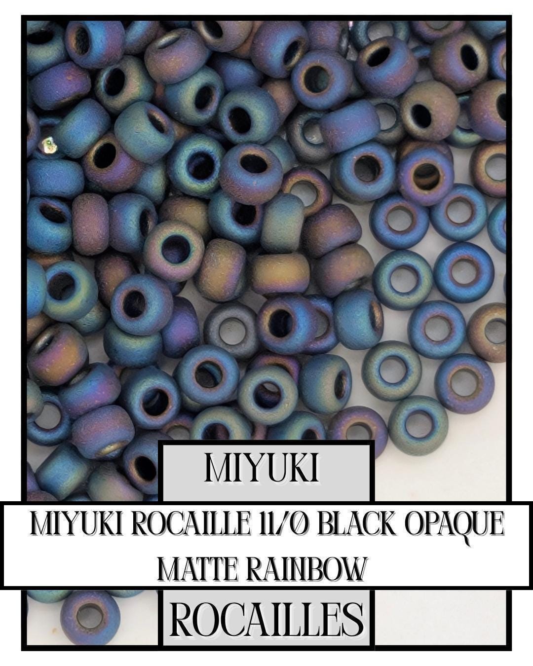 Miyuki Rocailles Beads Black Opaque Matte Rainbow 11/0 Seed Beads Tube 20g