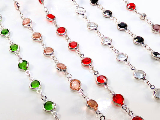 Multi-Color Silver Plated Chain Bulk Chain Silver Plated Chain By The Foot, For Jewelry Making and Crafts