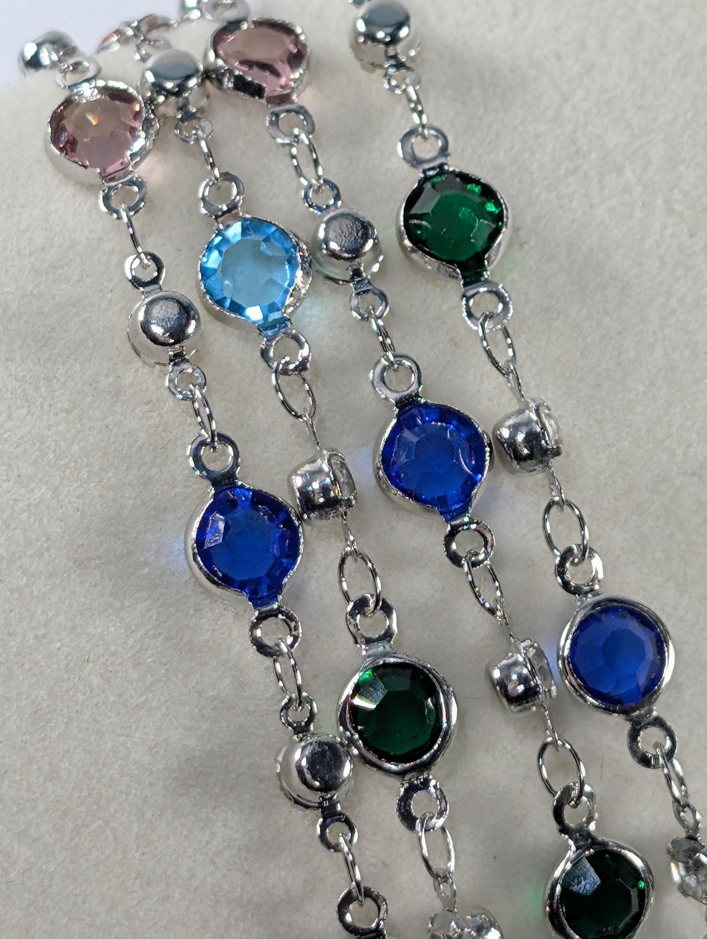 Multi-Color Silver Plated Chain Bulk Chain Silver Plated Chain By The Foot, For Jewelry Making and Crafts
