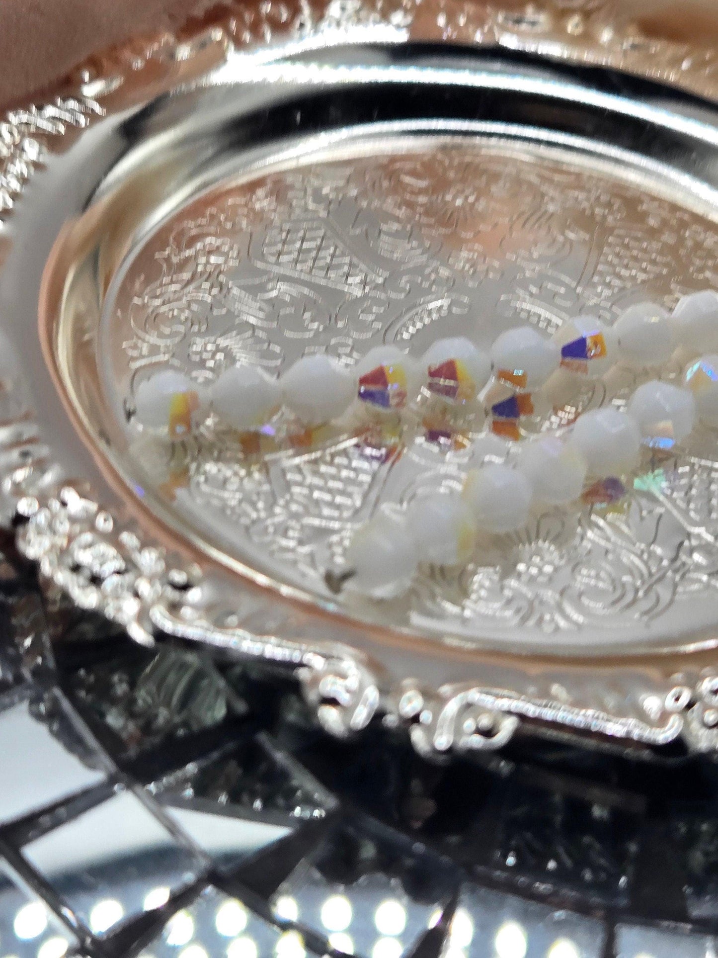Vintage West Germany Crystal Beads: 6mm Chalk White AB Finish (20 pcs)