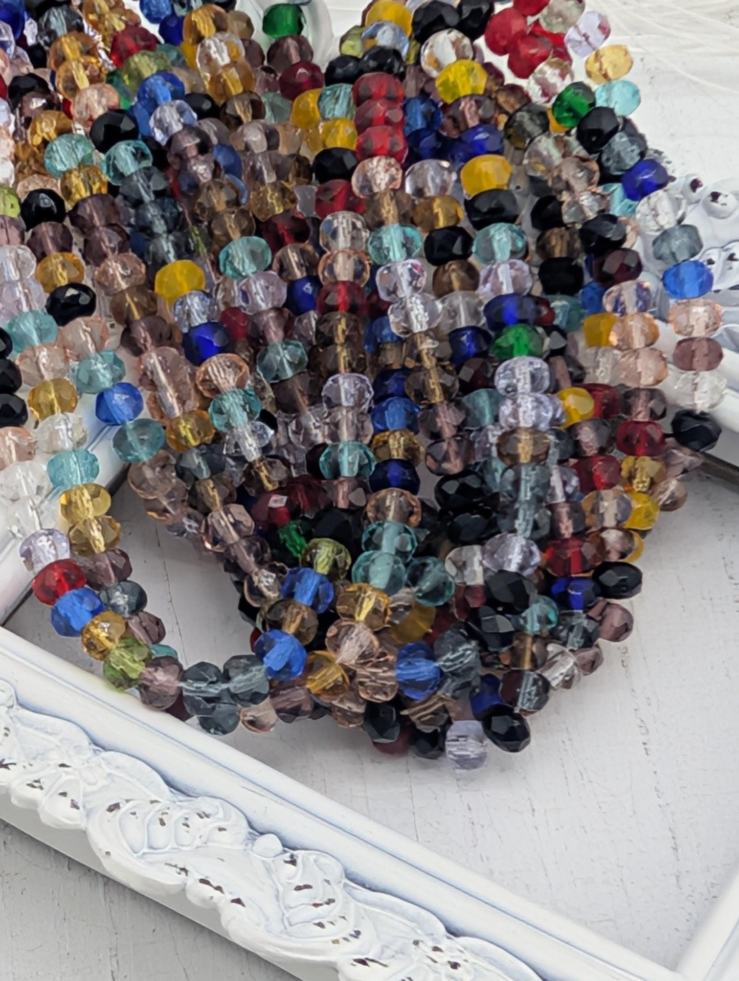 5mm Preciosa Rondelle Beads: 1 Hank of 5mm Fire Polished Spacers