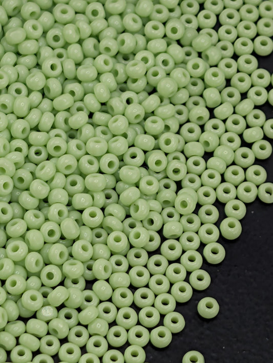 Opaque Pale Green | Preciosa Ornela Seed Beads | Size 11/0 | 15g Pkg ~630 pcs