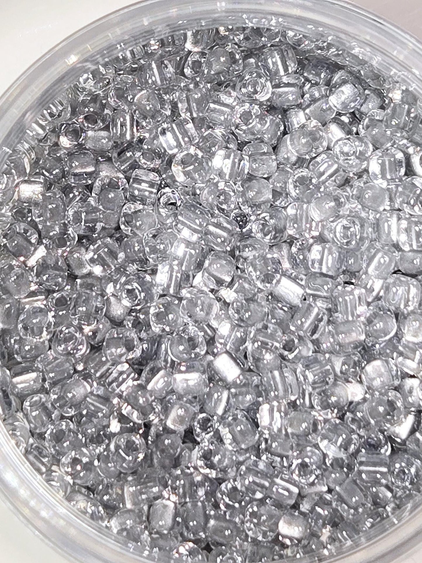 Miyuki Triangle Seed Beads  Crystal/Silver ICL* 8/0 For Jewelry Making, Beadwork & Crafts