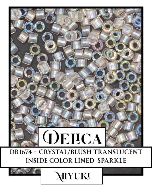 Miyuki Delica Beads - 11/0 Crystal Blush Seed Beads | Japanese Glass Jewelry