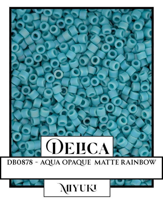 Miyuki Delica Beads - Size 11/0 Aqua Opaque Glass Seed Beads, 7g Resealable Bag
