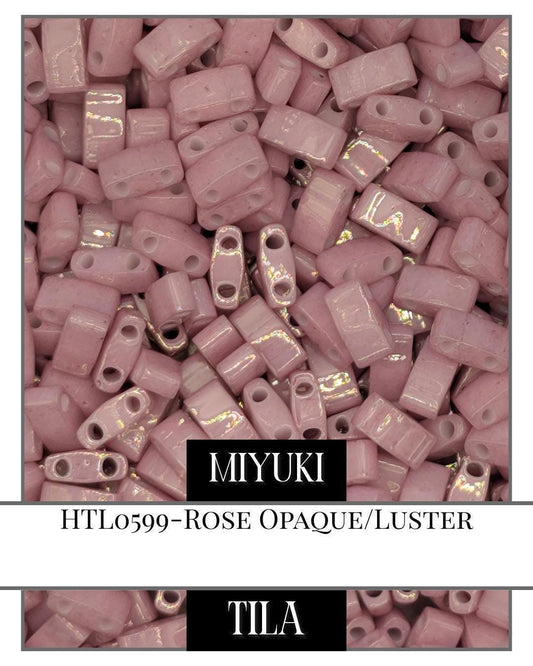 Miyuki Tila Beads – Rose Opaque 2-Hole Flat Seed Beads 7.5g Pack for Jewelry Making
