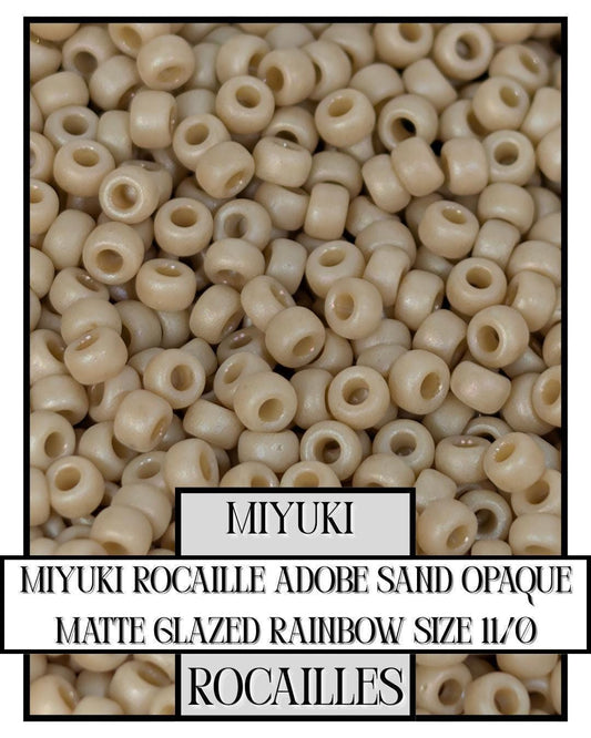 Miyuki Rocaille Beads – Size 11 Seed Beads with Opaque Matte Finish & Rainbow Glaze