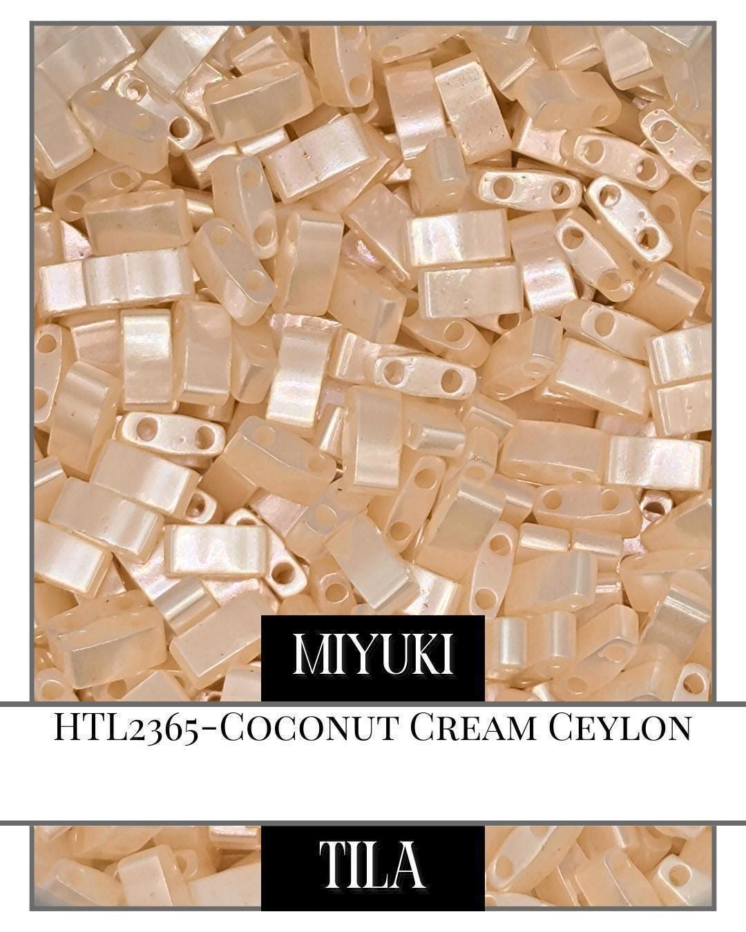 Miyuki Tila Beads | 7.5g Coconut Cream Beads - Genuine Seed Bead Crafting