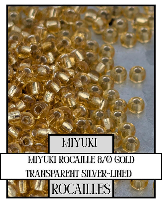 Miyuki Rocaille Beads Gold Translucent Silver Lined 8/0 Beading Supplies 20g