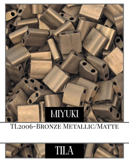 Miyuki Tila Beads - Bronze Metallic Flat Two Hole Beads 7.5g Package