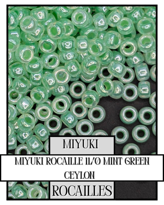 Miyuki Rocailles Beads - Mint Green Size 11 Seed Glass Beads | 20g Craft Supplies