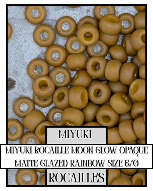 Miyuki Rocaille Beads - Size 6/0 Opaque Matte Rainbow Glazed Glass Seed Beads