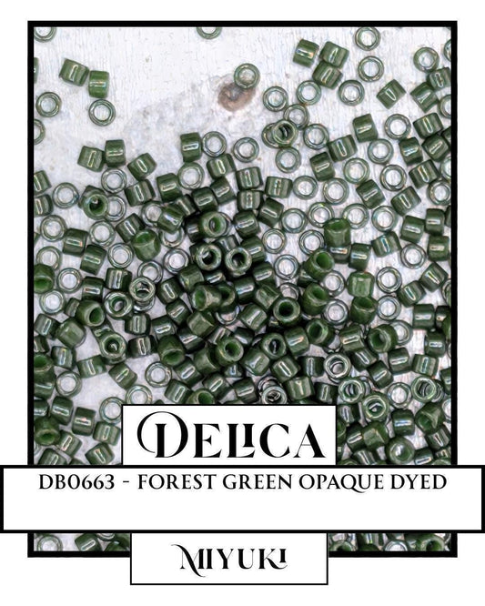 Miyuki Delica Beads - Genuine Japanese Glass Seed Beads Size 11/0 Olive Green