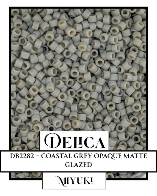 Miyuki Delica Beads – Coastal Grey Size 11/0 Glass Seed Beads in Resealable Mylar Bag