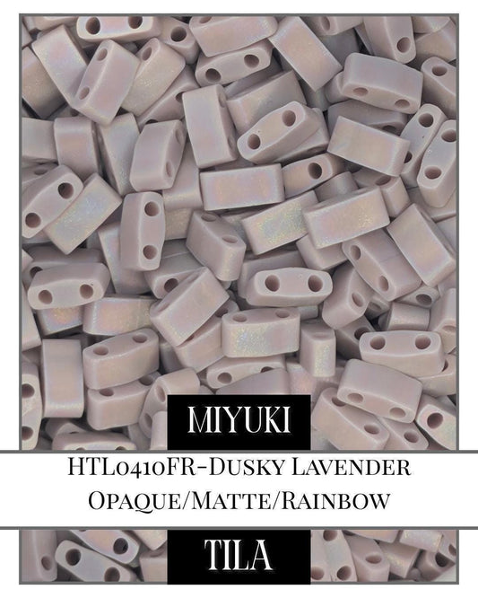 Miyuki Tila Beads – Dusky Lavender Flat Two Hole Beads with Opaque Matte Finish, 7.5g Pack