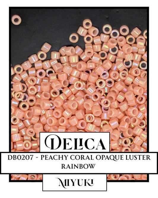 Miyuki Delica Beads – Peachy Coral 11/0 Size | Genuine Japanese Glass Seed Beads