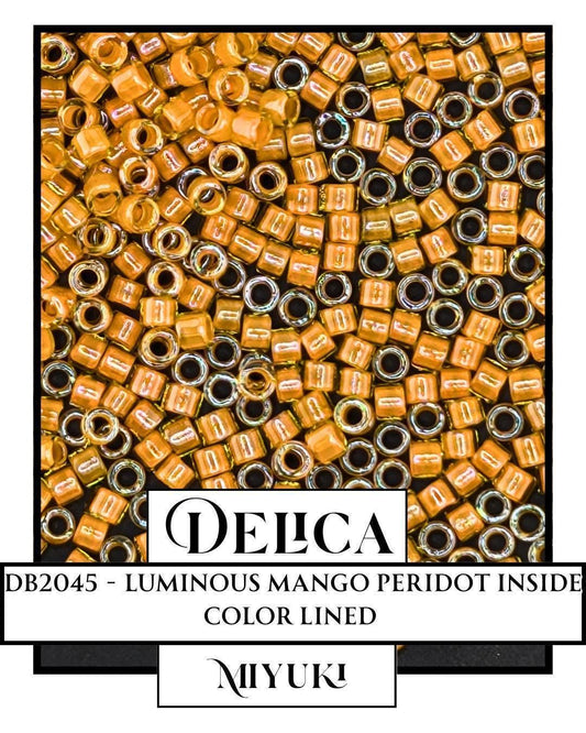 Miyuki Delica Beads - Size 11/0 Luminous Mango Peridot ICL | Glass Seed Beads