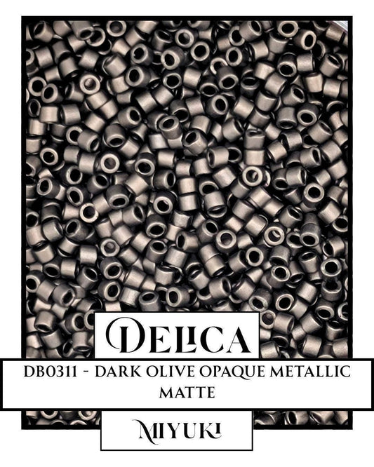 Miyuki Delica Beads – 11/0 Dark Olive Glass Seed Beads | Uniform Size, Resealable Bags
