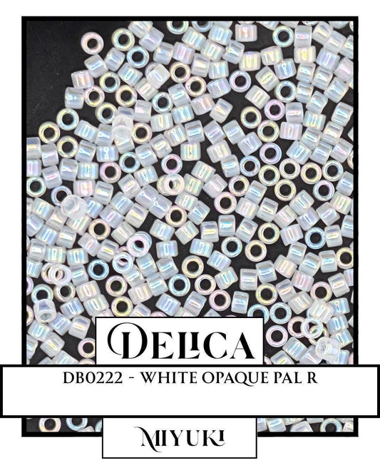 Miyuki Delica Beads - White Opal 11/0 Seed Beads | Japanese Glass Jewelry Supplies