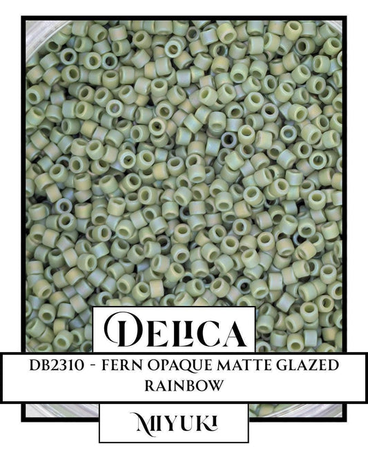 Miyuki Delica Beads 11/0 Seed Bead Supplies - Fern Opaque Matte Glazed Rainbow 7g