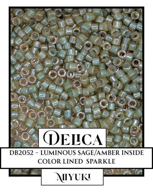 Miyuki Delica Beads 11/0 Luminous Sage Amber ICL – Japanese Glass Seed Beads