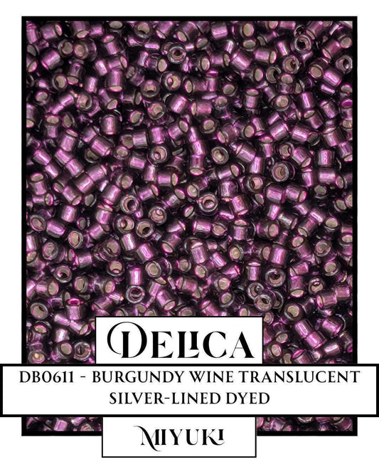 Miyuki Delica Beads - Burgundy Wine 11/0 Seed Beads in Resealable Mylar Bag