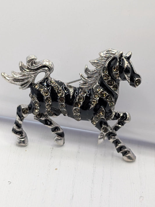 Silver Zebra Brooch - Versatile Bag Charm Accessory with Secure Clasp Pin