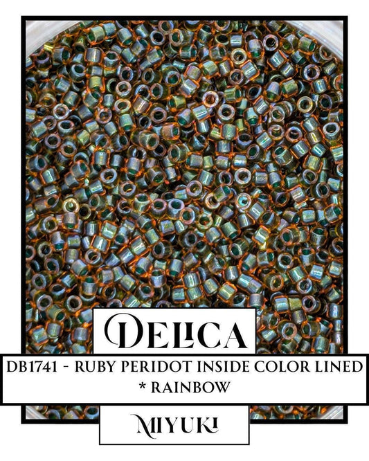 Miyuki Delica Beads - 11/0 Ruby Peridot Japanese Glass Seed Beads, Premium Quality