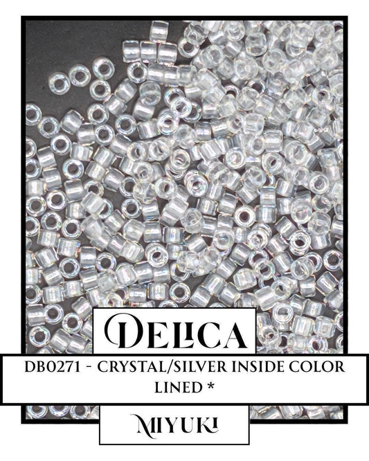 Miyuki Delica Beads - Crystal Silver ICL Size 11/0 | Premium Japanese Glass Beads
