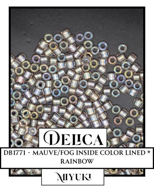 Miyuki Delica Beads - Size 11/0 Seed Beads Mauve Fog Color in Resealable Mylar Bag