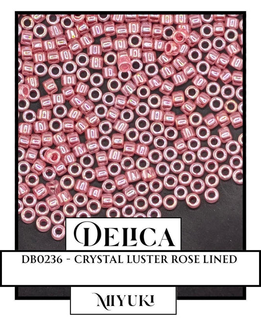 Miyuki Delica Beads - Size 11 Seed Japanese Glass Beads | Crystal Luster Rose
