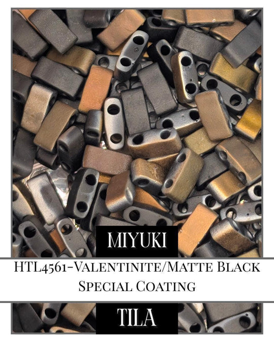 Miyuki Half Tila Beads – Matte Black Bead Pack with Special Coat Finish, 7.5g
