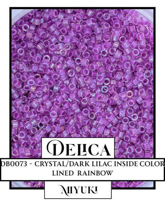 Miyuki Delica Beads 11/0 Dark Lilac Crystal - Japanese Glass Seed Beads | 7g