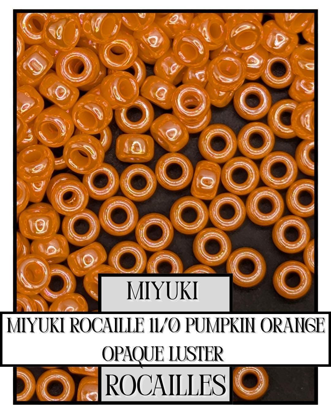 Miyuki Rocailles Beads - Pumpkin Orange 11/0 Seed Beads Tube | Opaque Luster Glass