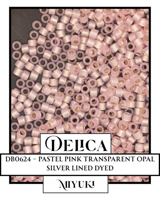 Miyuki Delica Beads - Size 11/0 Pastel Pink Opal SL | Premium Glass Seed Beads